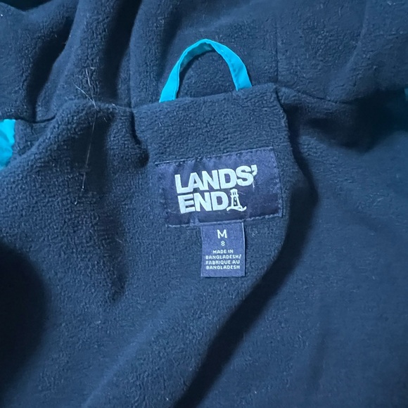 Lands' End Kids' Medium Size 8 Two-Tone Blue Waterproof Raincoat Winter - Picture 5 of 14